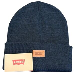 Levi's Beanie Mens OS Marl Navy NEW Cuffed Knit Hat 45LV050015